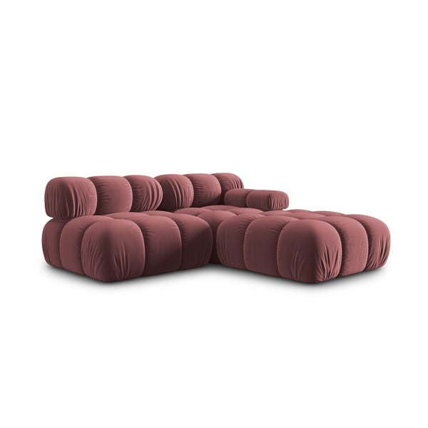 Ružová zamatová pohovka 282 cm Bellis – Micadoni Home-image-4
