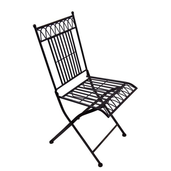 Čierna kovová záhradná stolička Ego Dekor