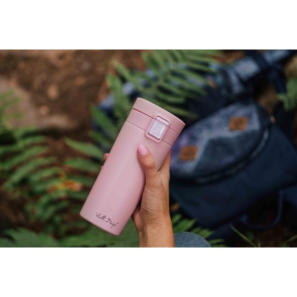Ružový cestovný termohrnček Vialli Design Fuori, 400 ml-image-4