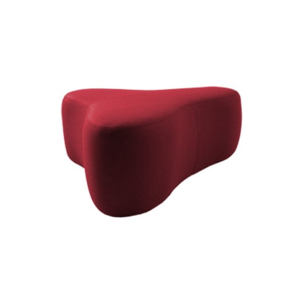 Tmavočervený puf Softline Chat Felt Red, dĺžka 90 cm