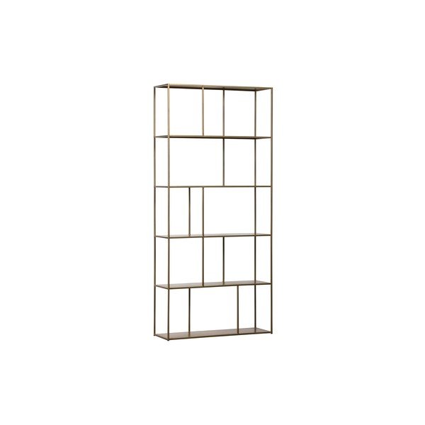 Kovová knižnica v zlatej farbe 90x196 cm Valued – BePureHome-image-2