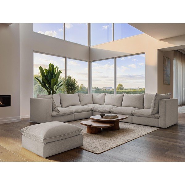 Béžová pohovka 255 cm Manao – Makamii-image-1