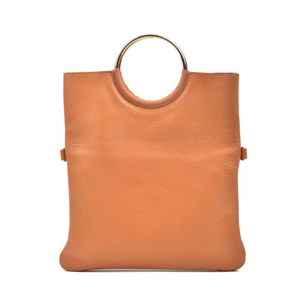 Koňakovohnedá kožená kabelka Luisa Vannini Pergon Cross