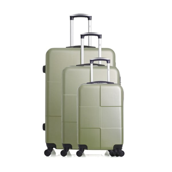 Sada 3 zelených cestovných kufrov na kolieskach Hero Coronado