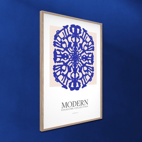 Tlačený obraz s rámom 60x90 cm Blue Folklore – Styler-image-3