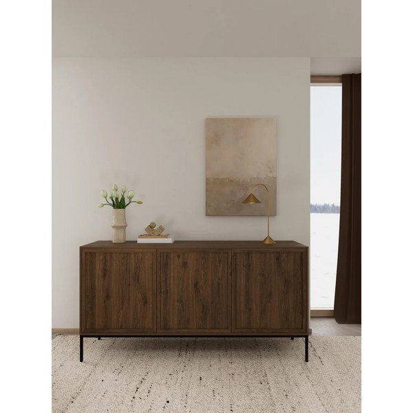 Komoda v dekore duba v tmavo prírodnej farbe 158x80x40 cm Palmdale – Actona-image-1