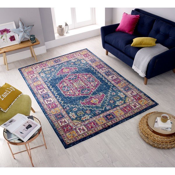 Modrý koberec Flair Rugs Urban Traditional,100 x 150 cm-image-4