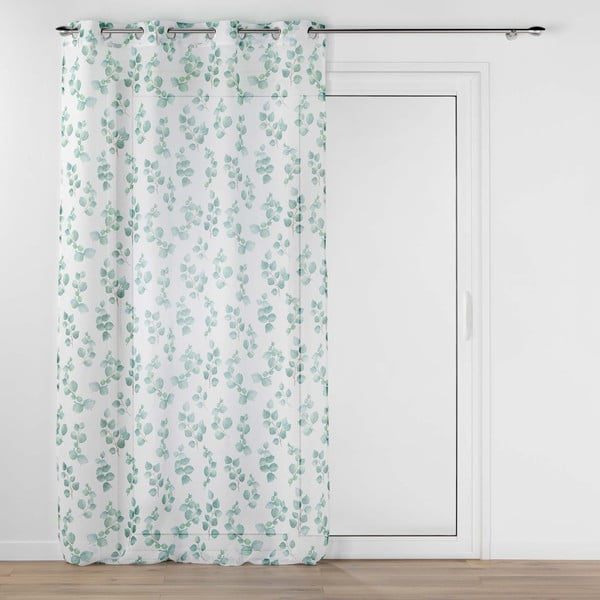 Bielo-zelená voálová záclona 140x280 cm Leandre – douceur d'intérieur