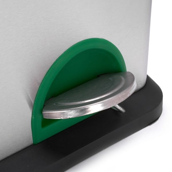 Oceľový odpadkový kôš 2x8 l na triedený odpad/nášľapný v matne striebornej farbe Tri Selectif – MSV-image-4