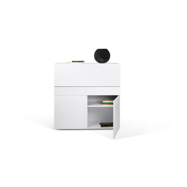 Biely pracovný stôl TemaHome Focus, 110 x 109 cm-image-1