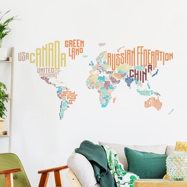 Nástenná samolepka Ambiance World Map Modern-image-1