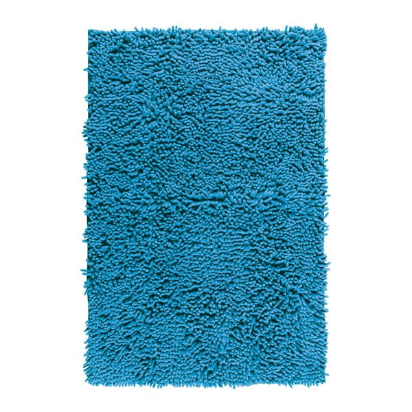 Modrá kúpeľňová predložka Wenko Chenille, 80 × 50 cm