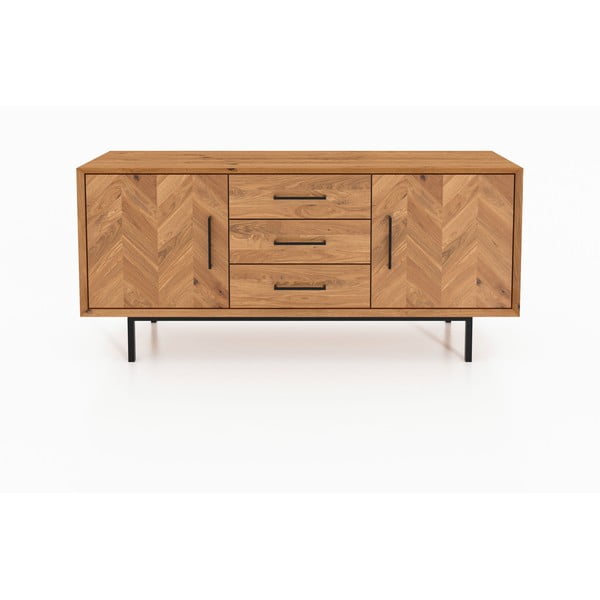 Nízka komoda z dubového dreva v prírodnej farbe 144x65 cm Abies - The Beds