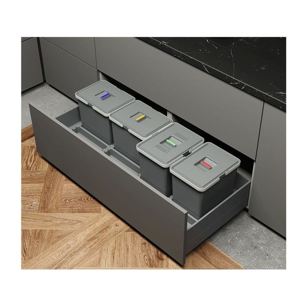 Plastový odpadkový kôš na triedený odpad/vstavaný 15 + 10 + 10 + 6 l Metropolis - Elletipi-image-1