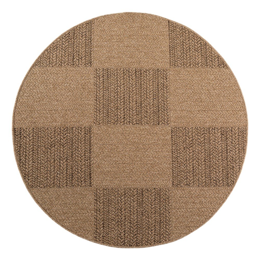 E-shop Hnedý okrúhly vnútorný a vonkajší koberec ø 120 cm Timber 1405 – Ayyildiz Carpets