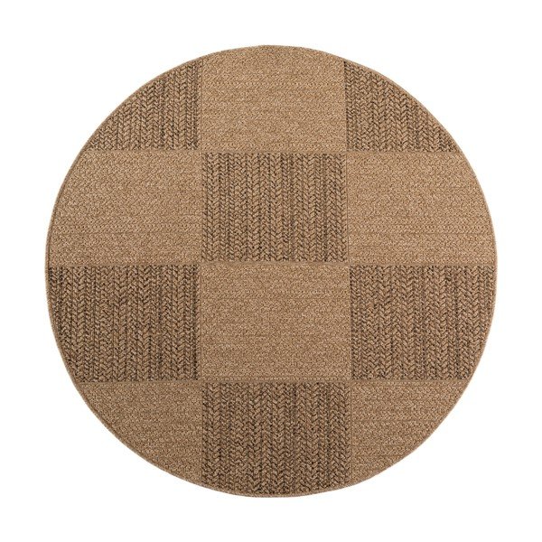 Hnedý okrúhly vnútorný a vonkajší koberec ø 80 cm Timber 1405 – Ayyildiz Carpets