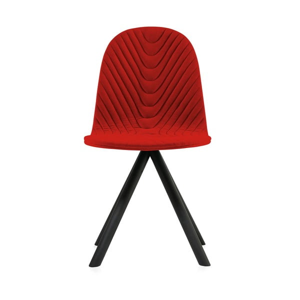 Červená stolička s čiernymi nohami IKER Mannequin Wave