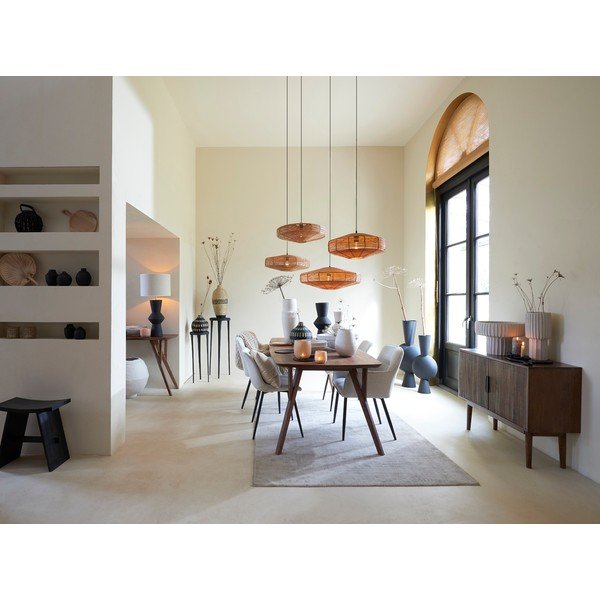 Tmavohnedá nízka komoda z masívneho dreva 100x80 cm Bitika – Light & Living-image-1