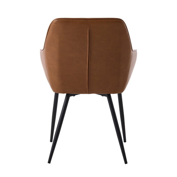 Hnedé čalúnené jedálenské kreslá v súprave s podrúčkami 2 ks Nolan Stripe – Unique Furniture-image-4