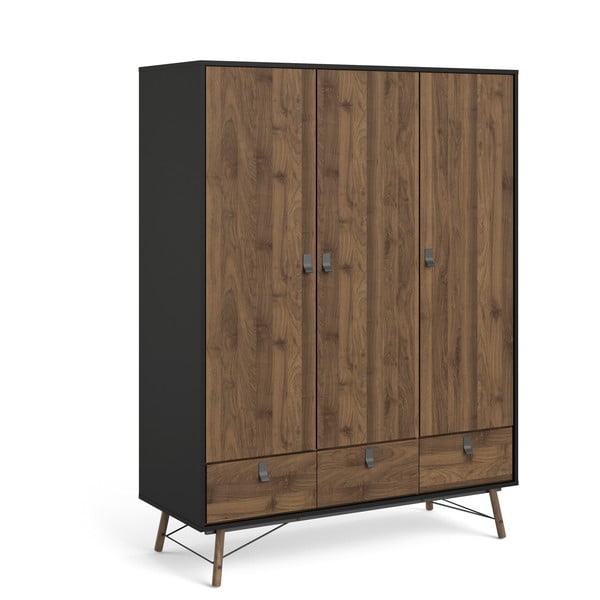 Tmavohnedá šatníková skriňa Tvilum Ry-image-3