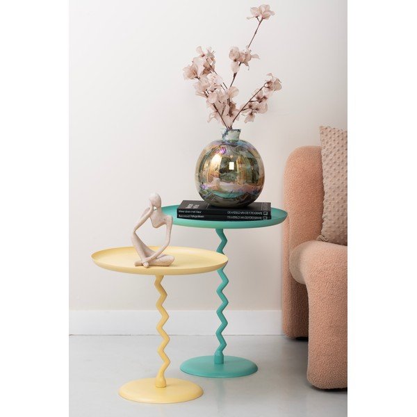 Kovový okrúhly odkladací stolík ø 40 cm Zig Zag – Leitmotiv-image-1