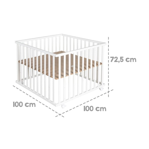 Biela detská ohrádka 100x100 cm Little stars – Roba-image-4