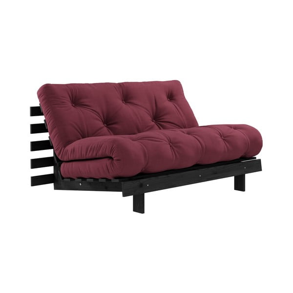 Rozkladacia pohovka s tmavočerveným poťahom Karup Design Roots Black/Bordeaux
