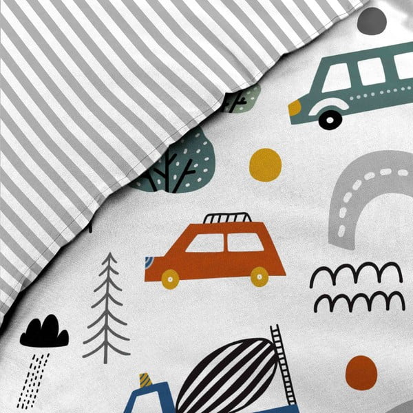 Biele bavlnené detské obliečky na jednolôžko 140x200 cm Pti Bolide – douceur d'intérieur-image-1