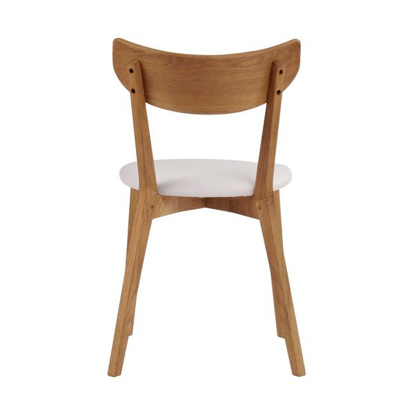 Hnedá dubová jedálenská stolička s bielym sedadlom Rowico Ami-image-1