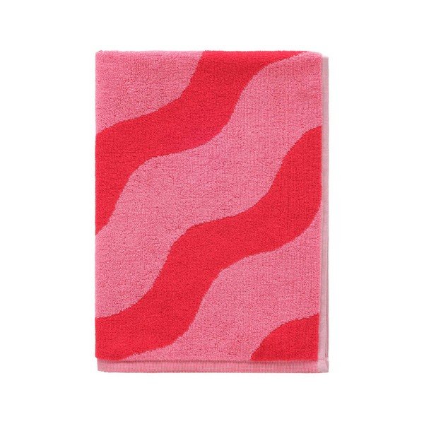Červený/ružový bavlnený uterák 50x70 cm Waves – Jotex