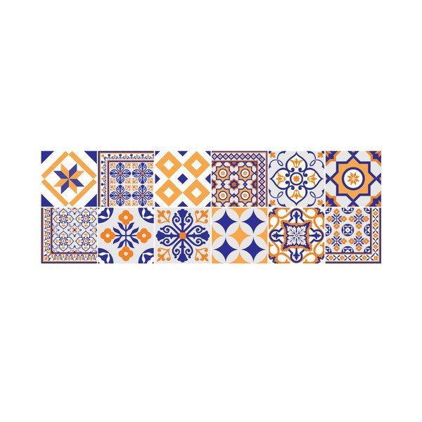 Sada 12 dekoratívnych samolepiek na stenu Ambiance Alenna, 20 × 20 cm-image-1