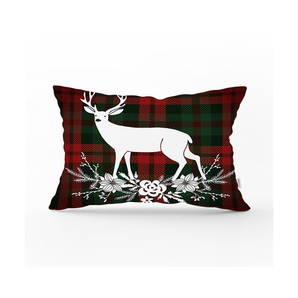 Vianočná obliečka na vankúš Minimalist Cushion Covers Tartan Merry Christmas, 35 x 55 cm