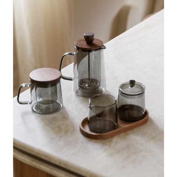Sivá sklenená moka kanvička 350 ml Luma – S|P Collection-image-1