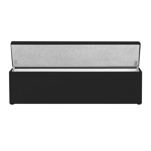 Čierny otoman Mazzini Sofas Ancona, 200 × 46 cm-image-1