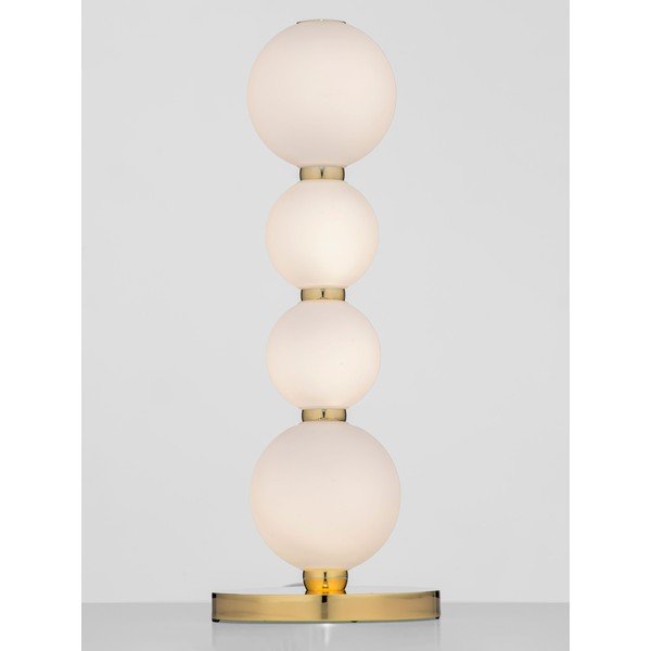 Biela/v zlatej farbe kovová LED stolová lampa so skleneným tienidlom (výška  31 cm) Perla – Nova Luce-image-3