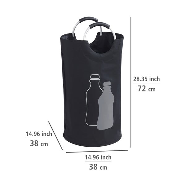 Čierny odpadkový kôš na sklenené fľaše Wenko-image-2