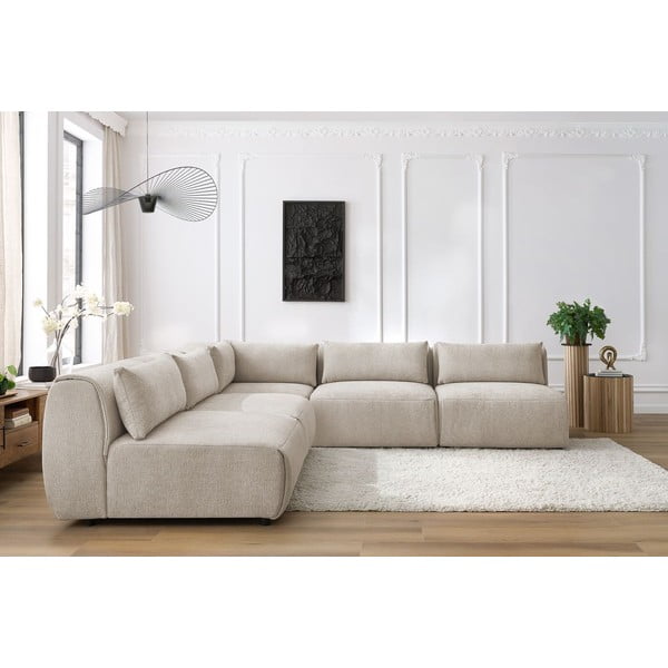 Béžová rohová pohovka (variabilná) Jeanne - Bobochic Paris-image-1