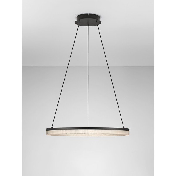 Matne čierne hliníkové LED závesné svietidlo so stmievačom s tienidlom z akrylového skla ø 60 cm Lonela – Nova Luce-image-4