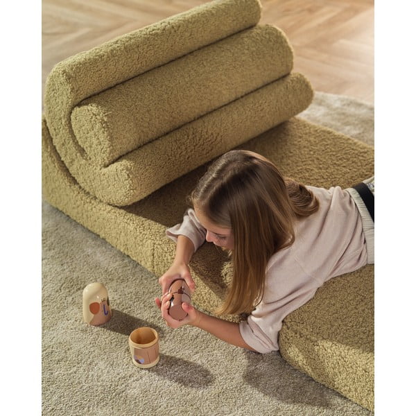 Zelené detské kresielko z textílie buklé Flipster – Wigiwama-image-3