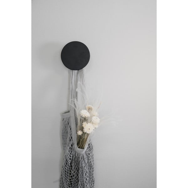 Čierny nástenný háčik z dubového dreva Milford – Rowico-image-1