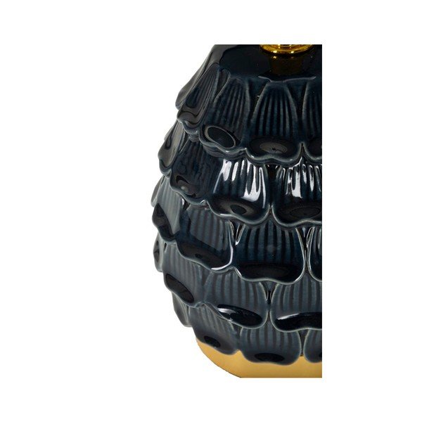 Modrá keramická stolová lampa s textilným tienidlom (výška  30,5 cm) Pigny – Mauro Ferretti-image-3