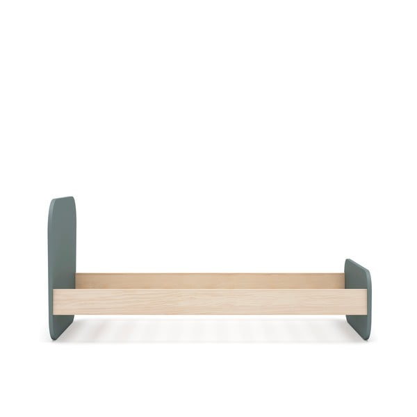 Sivozelená detská posteľ v dekore borovice s roštom 90x190 cm Esteban – Marckeric-image-3