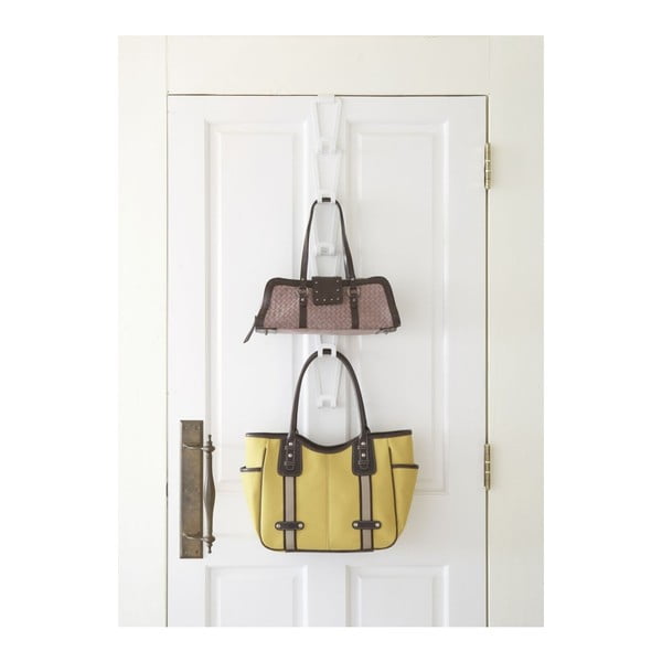 Biely vešiak na kabelky so zavesením na dvere a 6 háčikmi YAMAZAKI Kanazawa-image-1