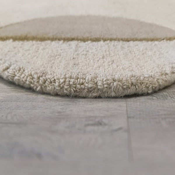 Sivobéžový ručne tkaný vlnený koberec 160x230 cm Mia Scallop Frame – Flair Rugs-image-4