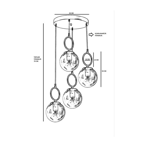 Biele/v mosadznej farbe závesné svietidlo so skleneným tienidlom ø 30 cm Morino – Opviq lights-image-3