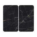 Kryty na sporák v súprave 2 ks z tvrdeného skla 52x30 cm Black Marble – Wenko