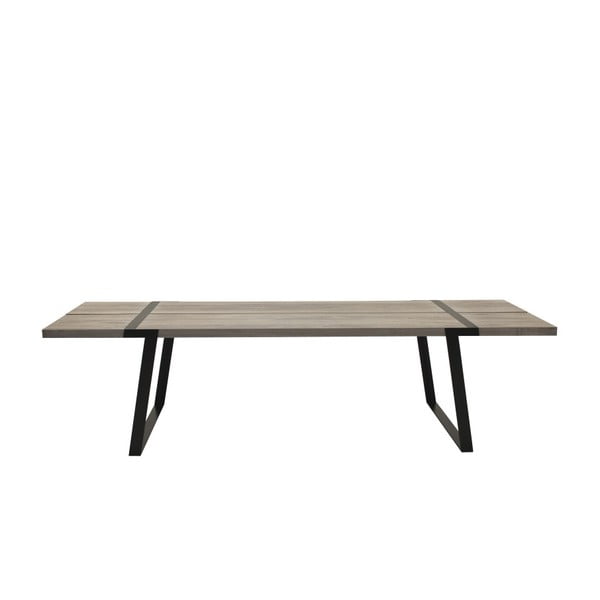 Svetlý drevený jedálenský stôl s čiernym podnožím Canett Gigant, 240 cm
