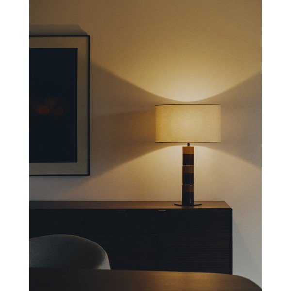 Stolová lampa s textilným tienidlom (výška  61,5 cm) Mavran – Kave Home-image-1