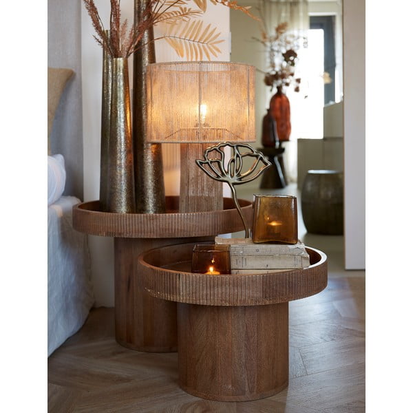 Okrúhly odkladací stolík z mangového dreva ø 60 cm Kalomo – Light & Living-image-1
