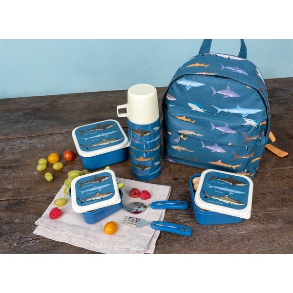 Tmavomodré detský desiatový box 3 ks Sharks – Rex London-image-2